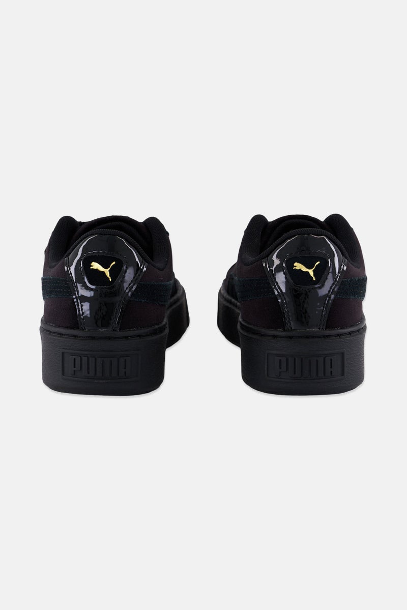 PUMA Women Velvet Lace Up Shoes, Black - Image 4