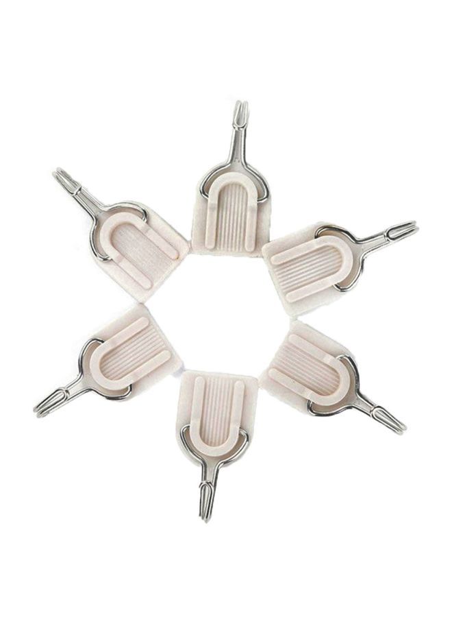 NIBEMINENT 6-Piece Sticky Hanger Hook Set white 2.4x4.7centimeter  - Image 1