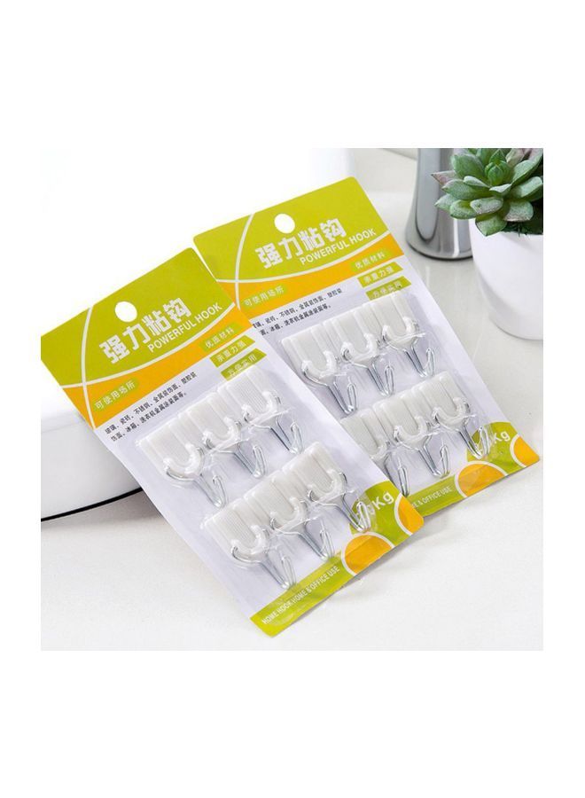 NIBEMINENT 6-Piece Sticky Hanger Hook Set white 2.4x4.7centimeter  - Image 5