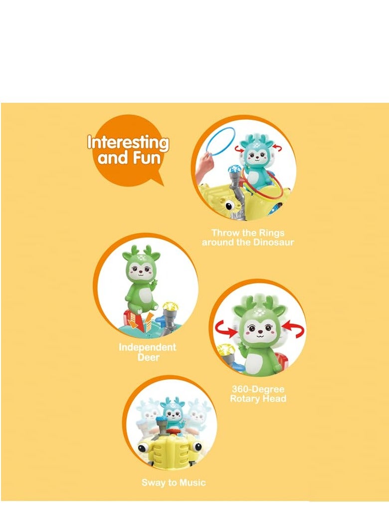 BAYBEE Baybee Wiggling Electric Bump & Go Deer Musical Toys for Kids, Baby Crawling Interactive Toy with 360 Rotation, Music & Rings Bump & Go Early Learning Musical Toys for Kids 2+ Years Multicolor  - Image 2
