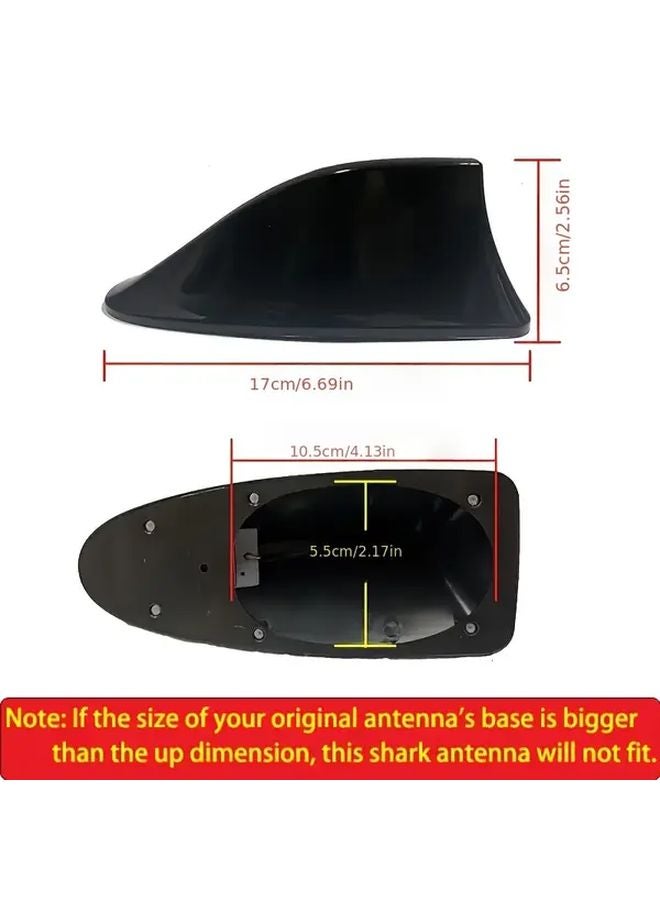 هوائي سيارة العالمي زعنفة القرش فضي من مادة ABS مقاوم للماء لا يتطلب الحفر بلاصق قوي - Image 5