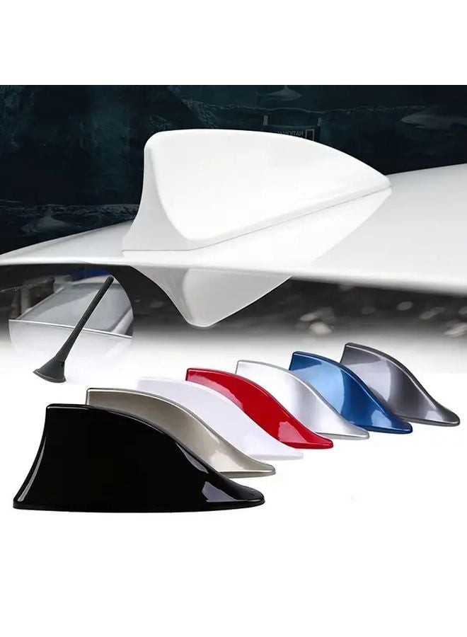 هوائي سيارة العالمي زعنفة القرش فضي من مادة ABS مقاوم للماء لا يتطلب الحفر بلاصق قوي - Image 4