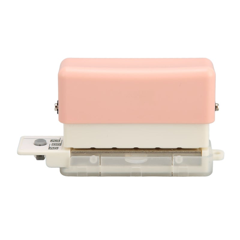 6 Hole Paper Punch: Pink, 2 Sheet Capacity, Positioning Pillar - Portable With Chip Collection Box, Manual Puncher for Home Office, DIY Planner Binding, A4 A5 B5 Paper - Image 4