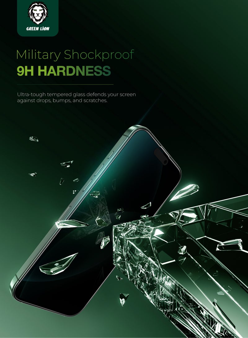 GREEN LION iPhone 16 Pro Max Screen Protector 9H Steve HD Full Glass / Anti Scratch / Anti Fingerprint / Anti-Peeping / Grease Resistance / Crystal Clear / Highly Responsive - Black Edge/Privacy - Image 5