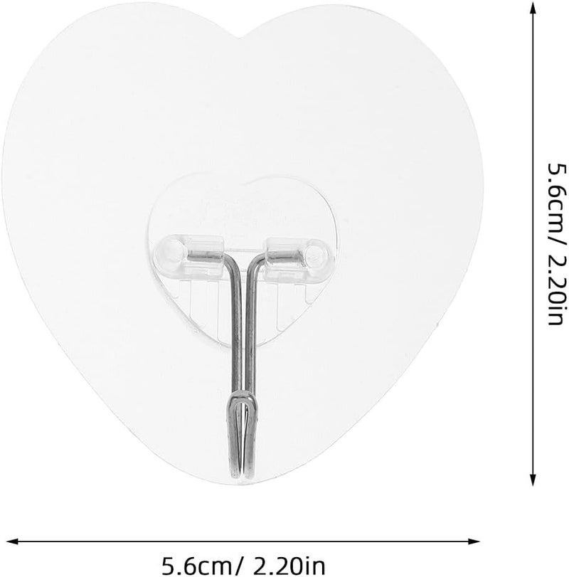 20pcs Heavy Duty Adhesive Heart Shaped Hooks Seamless Wall and Ceiling Hooks for Bathroom Kitchen Storage and Hanging - Image 2