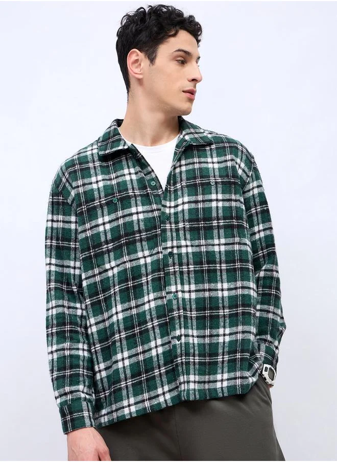 ستايلي Checked long Sleeve Flannel Shirt