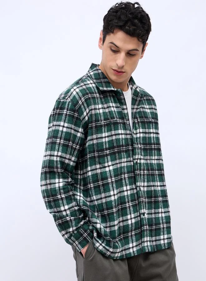 Styli Checked long Sleeve Flannel Shirt