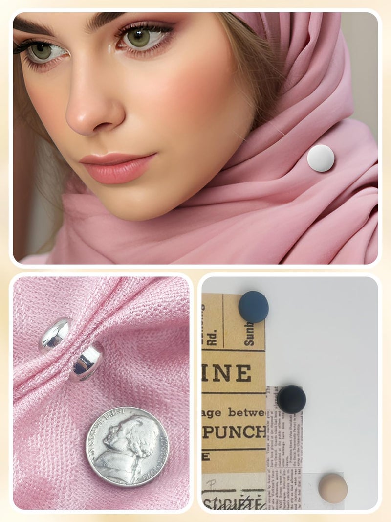MKCYD 12 Pairs Hijab Magnets Pinless Hijab Pins,No Snag Multi Use Strong Magnetic Pins for Women Clothes Shirts Scarves - Image 3
