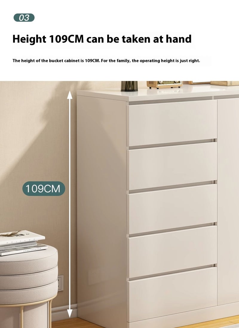 SHARPDO Multifunctional Bedroom Furniture Storage Cabinet, 2 Doors and 5 Drawers 120*40*109cm