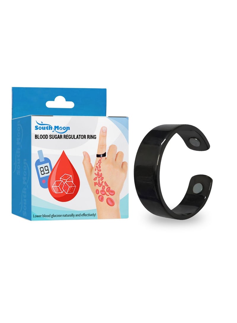 SOUTH MOON Blood Glucose Control Ring, 1 Pieces Blood Sugar Regulator Ring for Acupressure for Women Men Adjustable Blood Glucose Control Ring  - Image 1