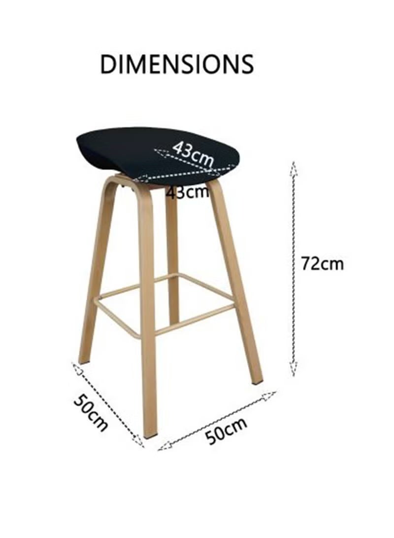 ال دبليو كرسي بار مرتفع لتناول الطعام والإفطار والمطبخ باللون الأسود - Image 2