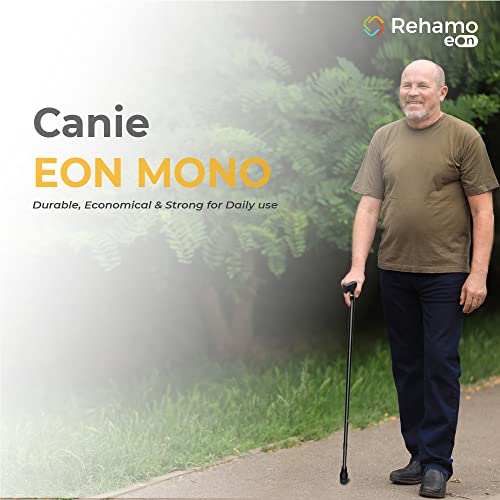 Rehamo Canie Eon Mono - Durable & Economical Walking Stick with Single Leg | Height Adjustable | Mild Steel Construction with Ergonomic Hand Grip for Better Mobility | Best for Adults, Older People - Image 5