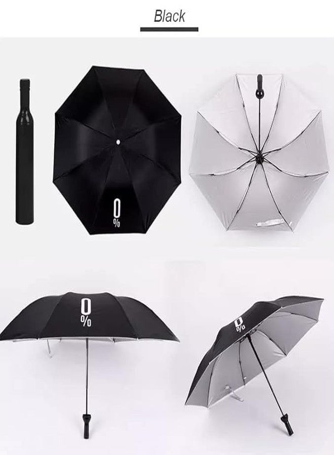 KSBOY Wine Bottle Umbrella Windproof Double Layer Umbrella with Bottle Cover for UV Protection & Rain, For Men, Women, and Kids (BLACK) - Image 4