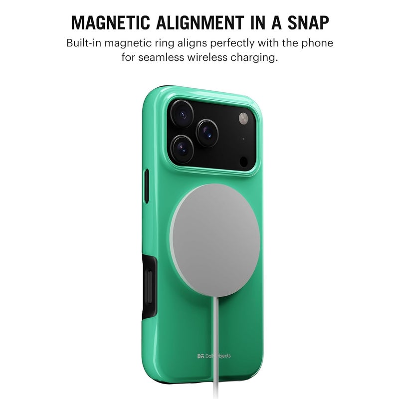 Daily Objects Enamel Bumper MagSafe Case for iPhone 17 Pro Compatible with Mag-Safe Wireless Charging | Mint Hybrid Magnetic Back Cover - Image 2