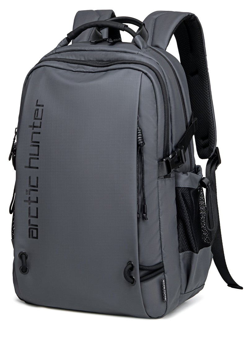 ARCTIC HUNTER Travel Backpack 15.6 Inch Laptop Backpack For Men Lightweight Water Resistant Business Travel Laptop Bag Computer Bag Purse for Commuting College For Men & Women B00530 Grey  - Image 1