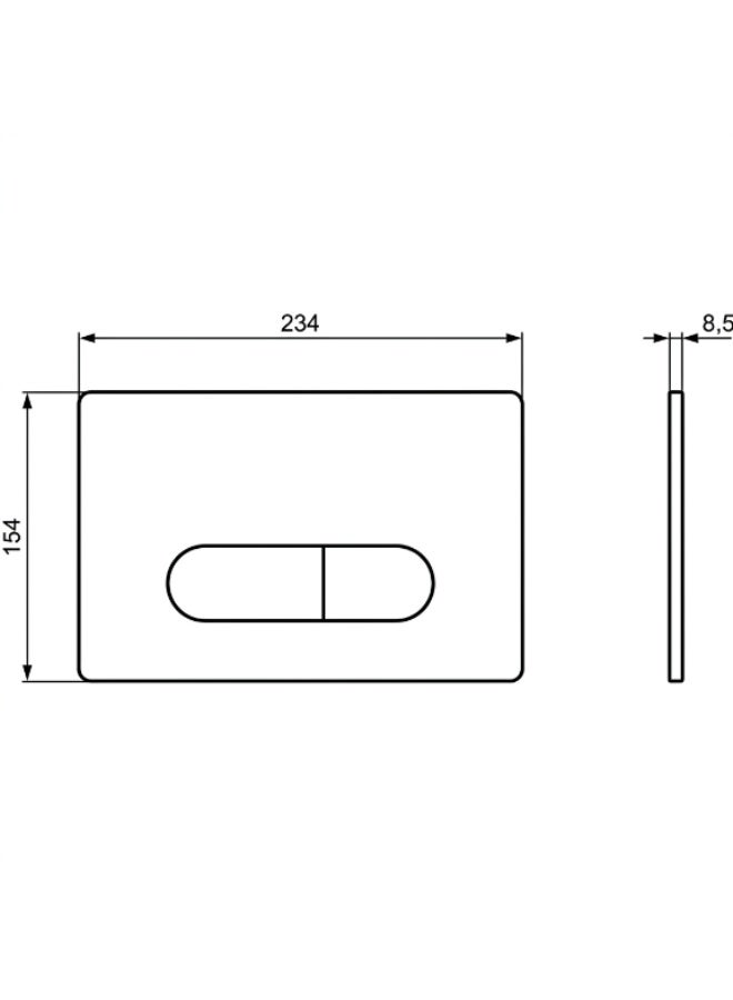 Ideal Standard Oleas M1 Rectangular Mechanical Dual Flush Plate, ABS Plastic, Matt Black, 234 x 154 x 8.5 mm - Image 3