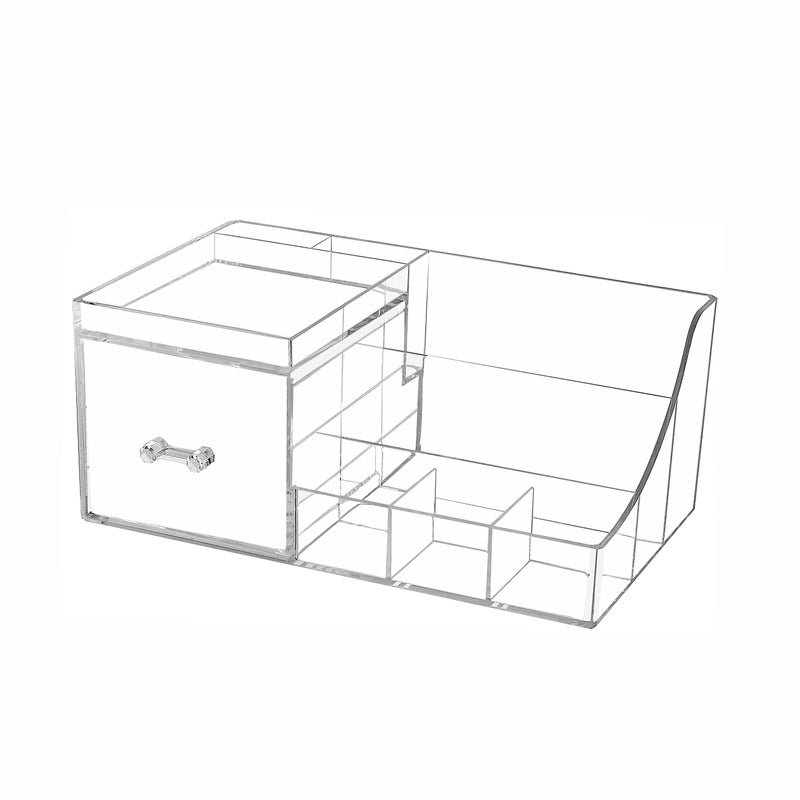 Cq acrylic1 Pack Clear Makeup Organizer Countertop,Stackable 1 Drawers Skincare Organizer,Cute Skin Care Organizer for Vanity Hair Clip,Jewelry,Beauty Product Desk and Make Up Organizers for Vanity - Image 3