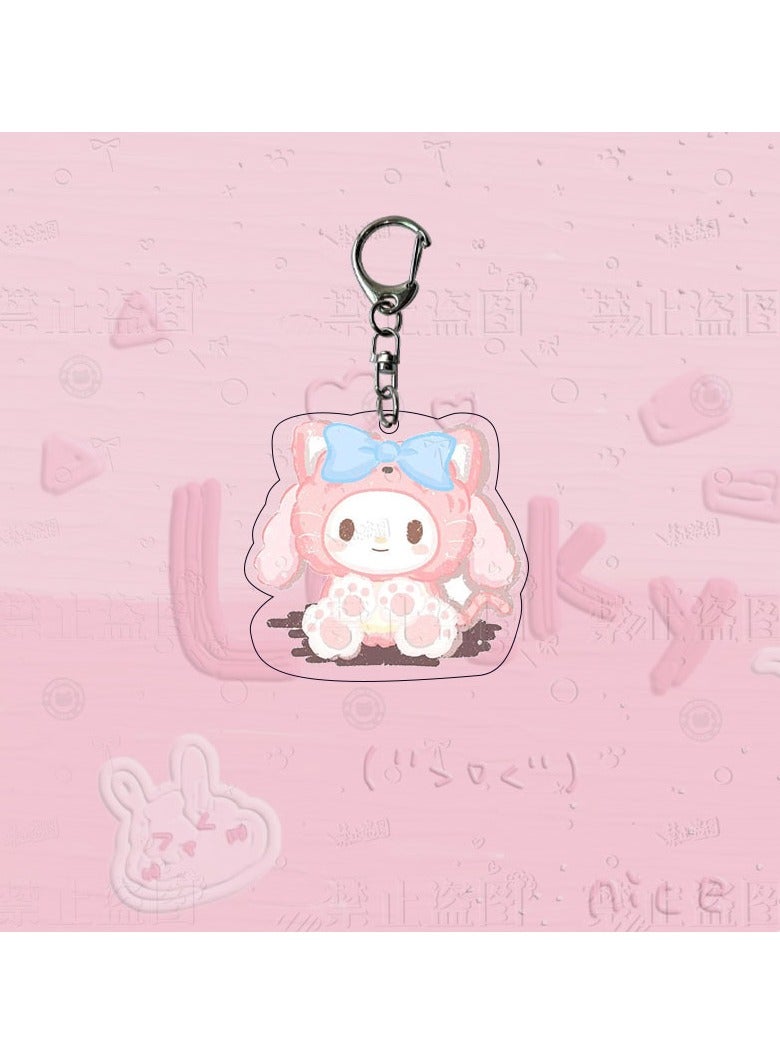 Generic Anime Peripheral Cross Dressing Sanrio Acrylic Key Chain 
