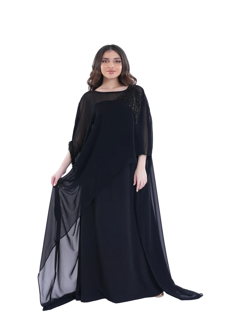 توب تاتو Cape Sleeves Maxi Dress