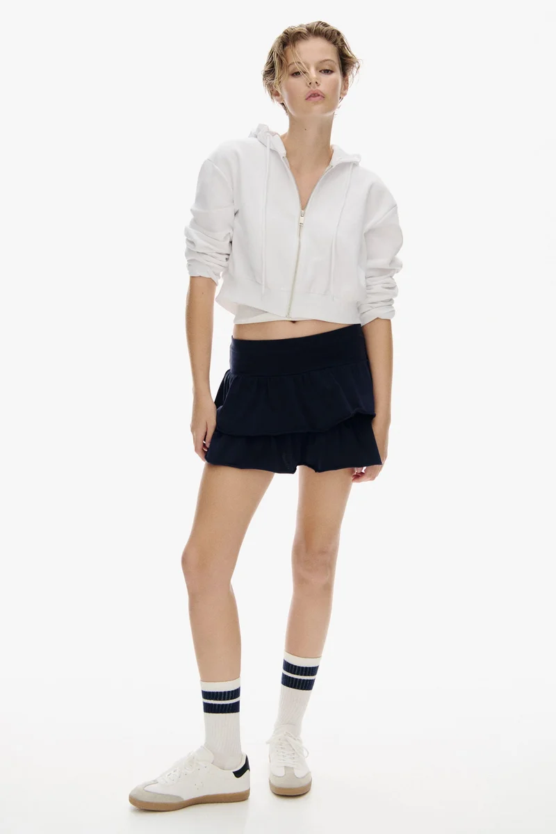 H&M Tiered jersey mini skirt