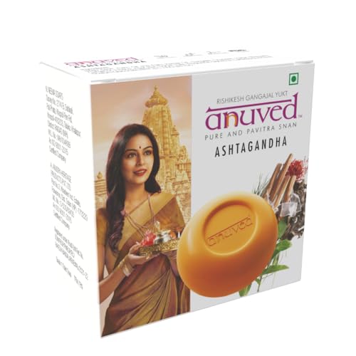 Anuved Utane (Ubtan) Natural Scrub Soap | Pack of 3 | 125g Each | Enriched with 12 Exotic Indian Herbs & Rishikesh Gangajal | Herbal Soap for Face & Bath | Soft & Glowing Skin | Tan Removal Soap - Image 4