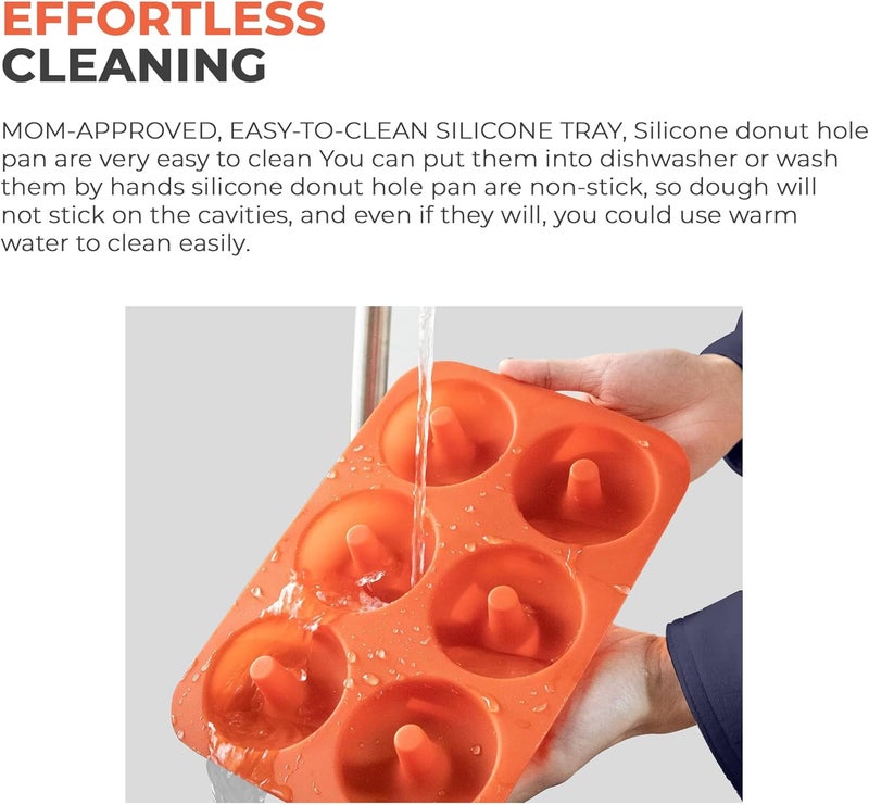 ABAM Premium Silicone 3.5 inch Donut Pan 3-Pack of Non-Stick Food Grade Silicone baking mold with 18 donut molds of Bagel Making Tray perfect for Microwave, Freezer & Dishwasher safe. - Image 4
