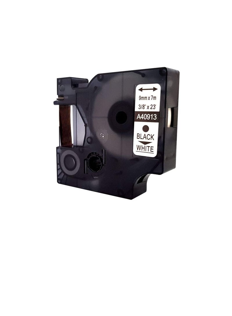 متوافق مع D1 9 مم شريط ملصقات لـ Dymo أسود على أبيض - Image 2