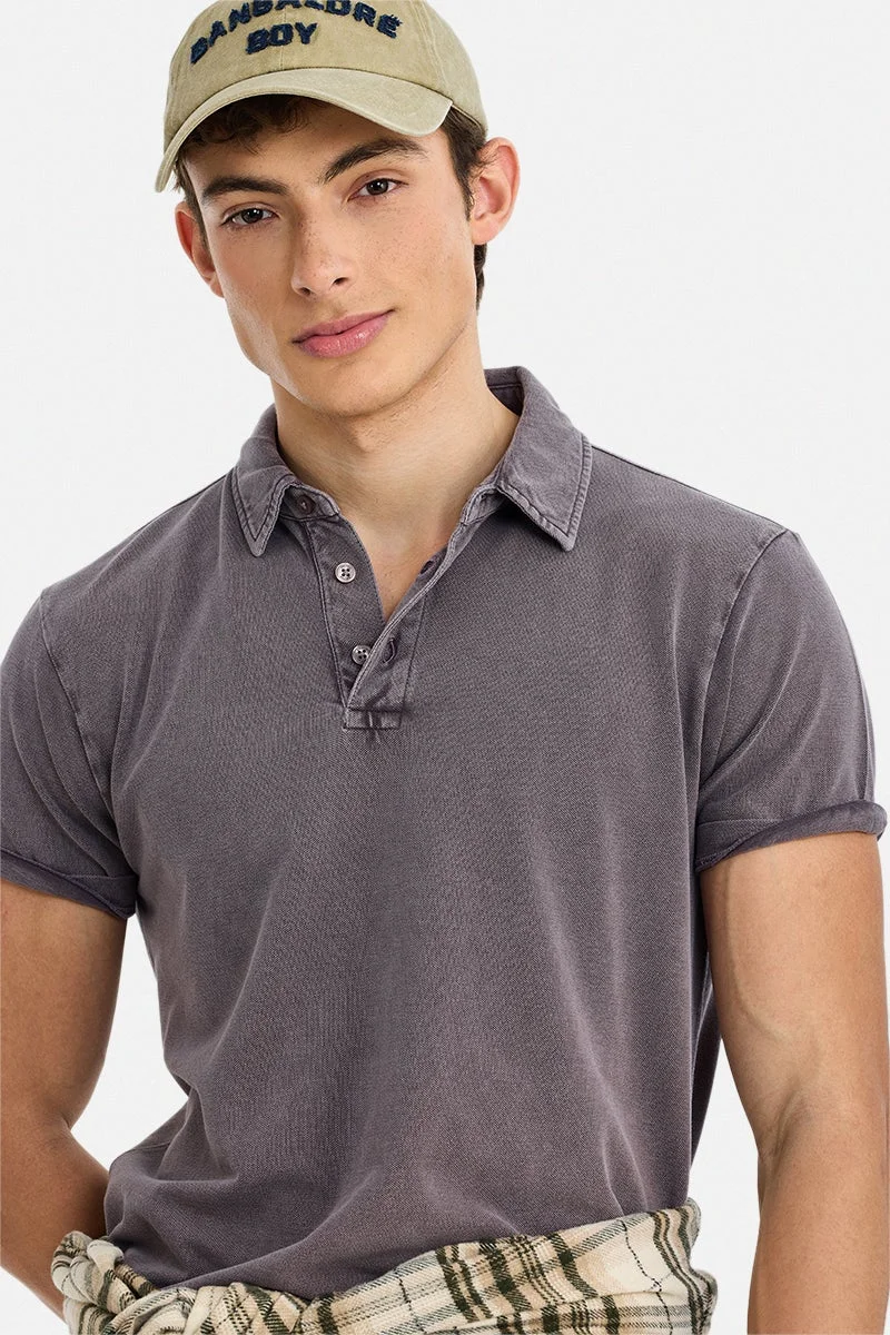 سنيتش Purple Solid Half Sleeve Regular Fit Casual T-Shirt