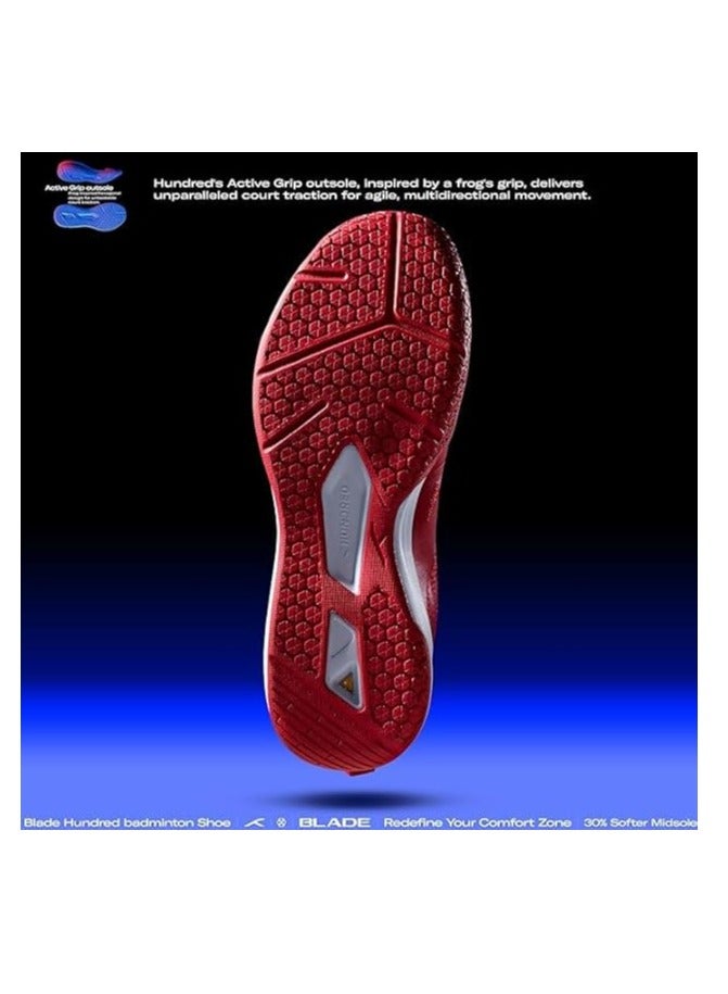 HUNDRED Blade Non-Marking Professional Badminton Shoes for Men | Material: TPU/Rubber | Suitable for Indoor Tennis/Squash/Table Tennis/Basketball & Padel | Lace Up | Durable and Comfort - Image 2