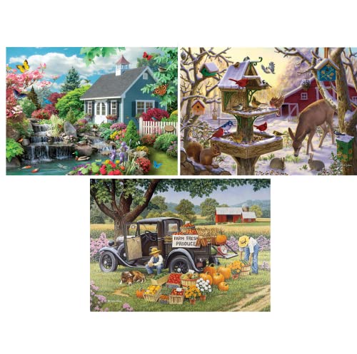 Bits and Pieces  Set of Three Jigsaw Puzzles for Adults  100 Piece and 50 Piece Options  Landscape Home Sunrise  Large Pieces for Seniors  15 x 19 Each - Image 5