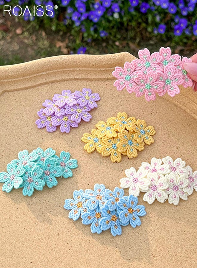 roaiss 6 Pcs Floral Embroidered Hairpins for Women,Fashionable and Elegant Decorative Hair Clips, Suitable for Sweet Female Side Braid Hair Accessories - Image 5
