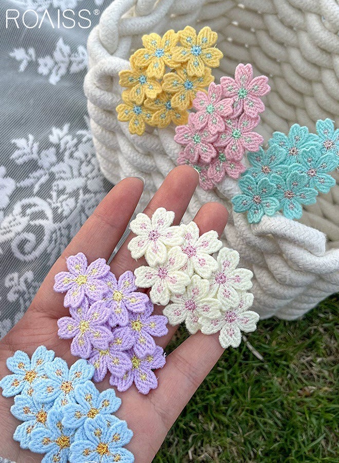 roaiss 6 Pcs Floral Embroidered Hairpins for Women,Fashionable and Elegant Decorative Hair Clips, Suitable for Sweet Female Side Braid Hair Accessories - Image 4