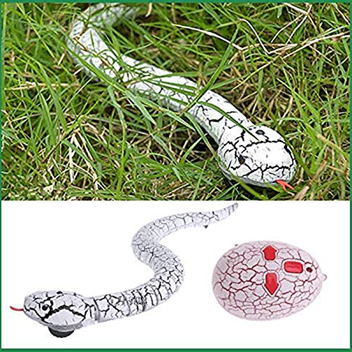 Kiditos 16" Remote Control Snake Toy – Rechargeable RC Snake with Egg Controller, White - Image 2