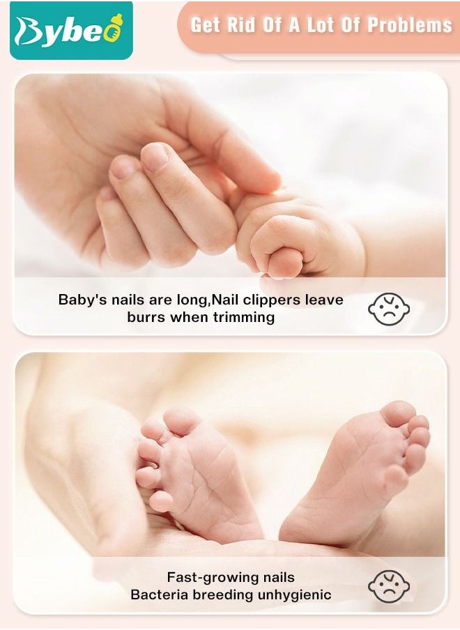Bybeo Baby Electric Nail Clipper Safe File with 4 Grinding Pads Trim Silent Polish Grooming Kit for Newborn Infant Toddler or Adults Toes Fingernails Care  - Image 3