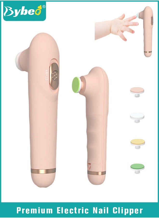 Bybeo Baby Electric Nail Clipper Safe File with 4 Grinding Pads Trim Silent Polish Grooming Kit for Newborn Infant Toddler or Adults Toes Fingernails Care  - Image 1