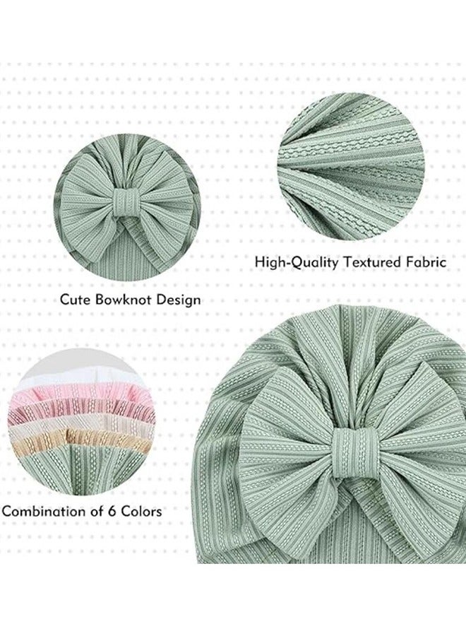 Joyelink 6 Pack Soft Turban Hats Beanies Bonnets For Baby Girls Newborns Infants Toddlers - Image 4