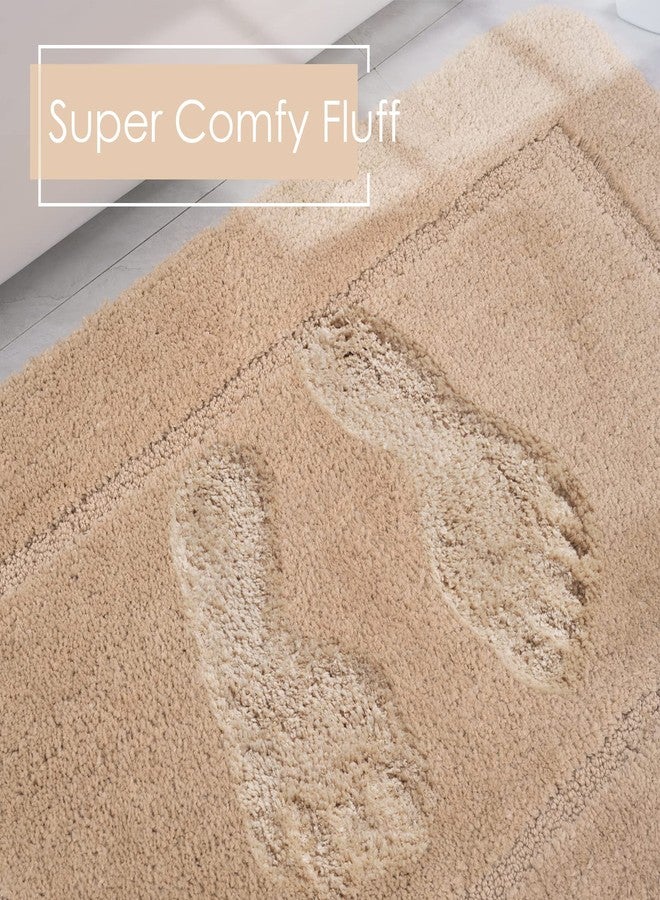 LOCHAS Bathroom Mat Set Beige Soft Bath Rug Set 2 Piece Set Toilet Mat U Shape Bathroom Rugs 20x20 and 34x20cm, Quick Dry Mats for Bathroom, Bath, Washable, Super Absorbent - Image 5