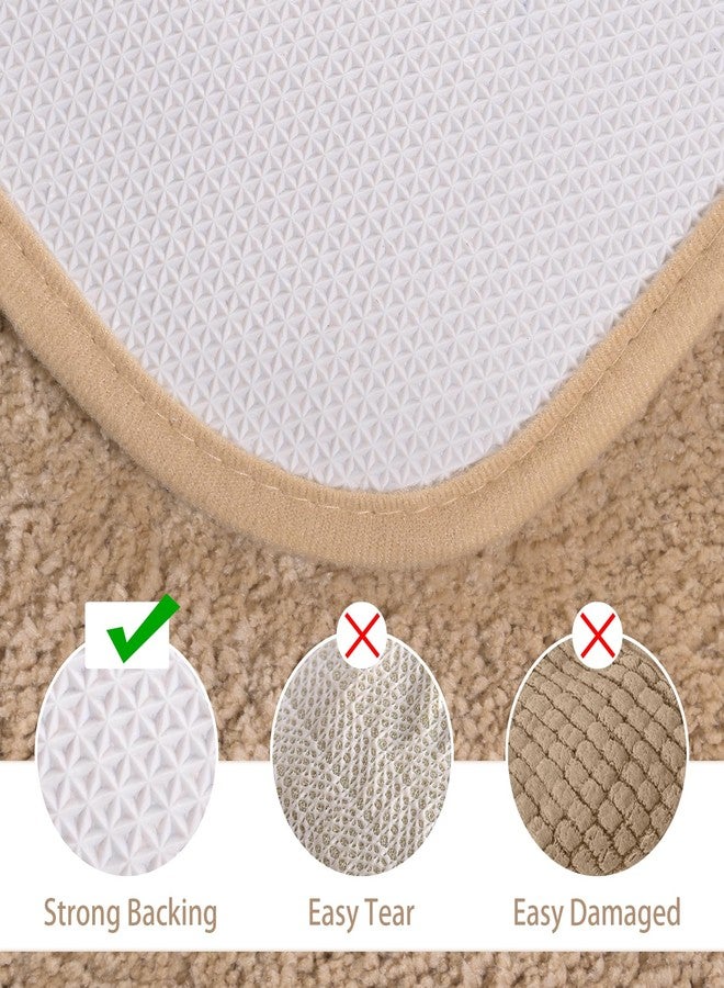 LOCHAS Bathroom Mat Set Beige Soft Bath Rug Set 2 Piece Set Toilet Mat U Shape Bathroom Rugs 20x20 and 34x20cm, Quick Dry Mats for Bathroom, Bath, Washable, Super Absorbent - Image 4