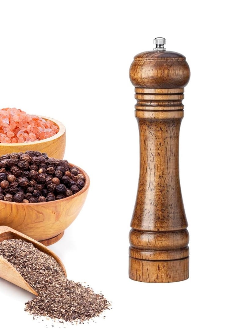 Morlife Rubberwood Manual Mill Salt Pepper Grinder Kitchen Restaurant Grinding Tool Spice Mill Ceramic Rotor Cruet Kitchen Tool 8-Inch 22.5*5.5CM 204G - Image 1