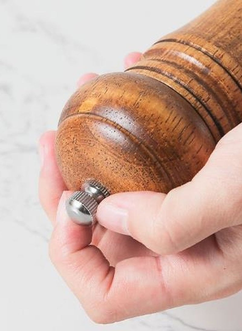 Morlife Rubberwood Manual Mill Salt Pepper Grinder Kitchen Restaurant Grinding Tool Spice Mill Ceramic Rotor Cruet Kitchen Tool 8-Inch 22.5*5.5CM 204G - Image 5