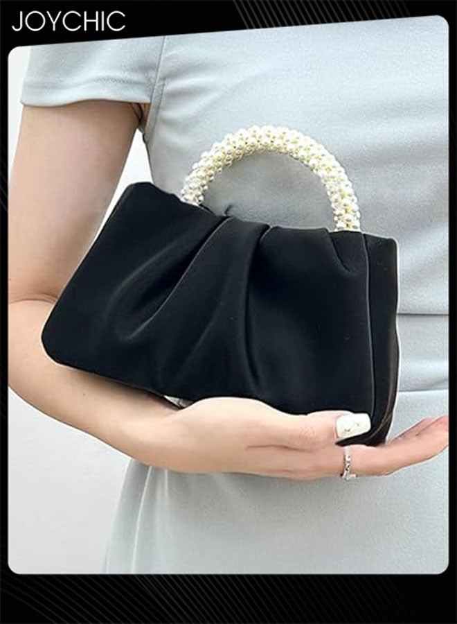 Joychic حقيبة مسائية للنساء حقيبة يد لؤلؤ جلد ناعم حقيبة مجمعة حقيبة زفاف للتسوق الحفلات التخرج حقائب كتف - Image 1