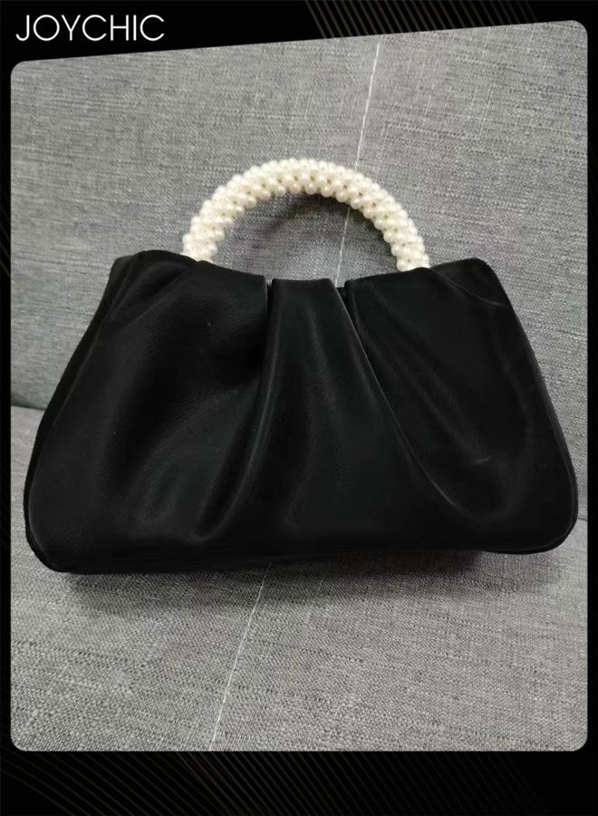 Joychic حقيبة مسائية للنساء حقيبة يد لؤلؤ جلد ناعم حقيبة مجمعة حقيبة زفاف للتسوق الحفلات التخرج حقائب كتف - Image 2
