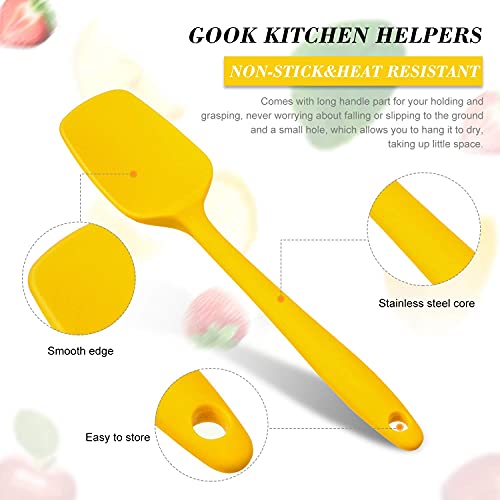 We3 Basics Silicone Mixing Spoon, High Heat Resistant to 480°F, Hygienic One Piece Design Cooking Utensil for Mixing & Serving Black Set of 4 - Image 5