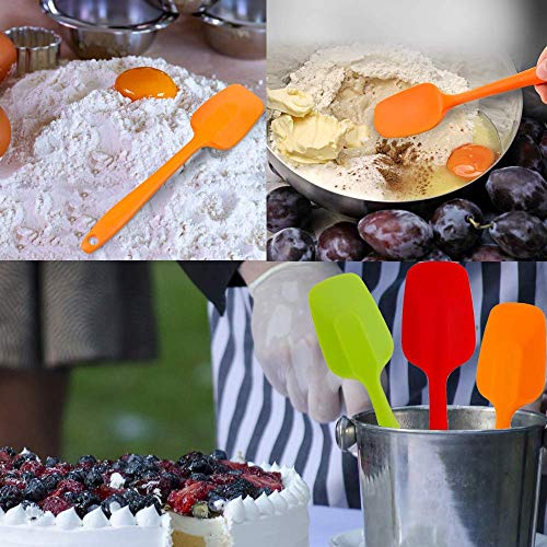 We3 Basics Silicone Mixing Spoon, High Heat Resistant to 480°F, Hygienic One Piece Design Cooking Utensil for Mixing & Serving Black Set of 4 - Image 3
