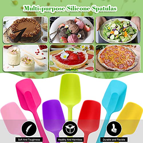 We3 Basics Silicone Mixing Spoon, High Heat Resistant to 480°F, Hygienic One Piece Design Cooking Utensil for Mixing & Serving Black Set of 4 - Image 4