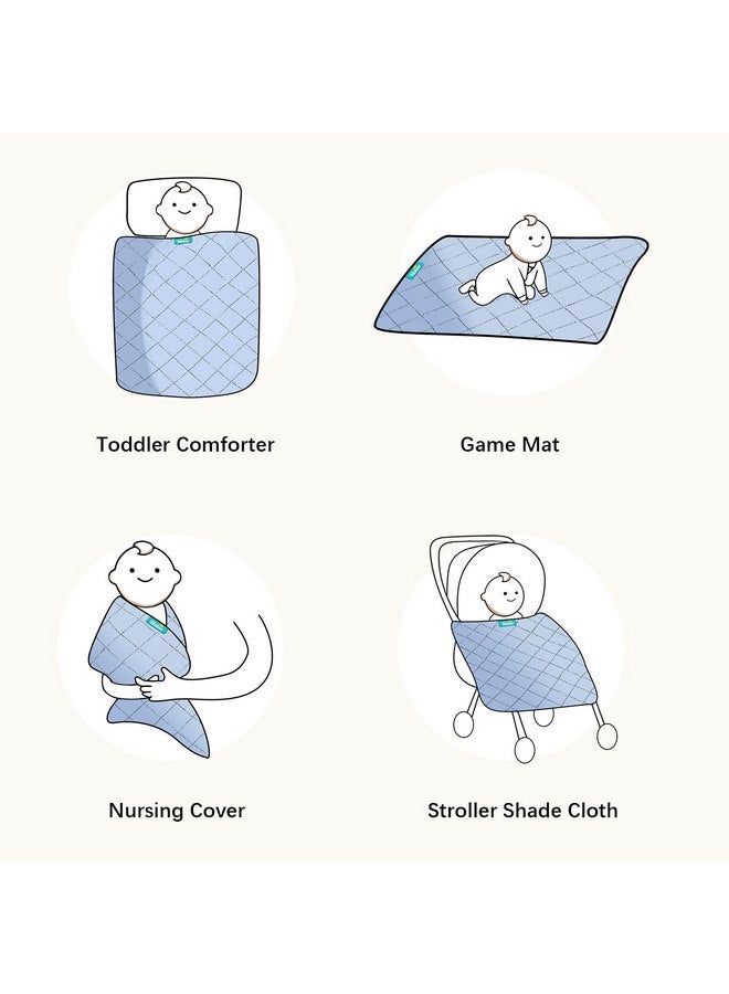 Biloban Toddler Blanket for Daycare, Baby Crib Nap Blankets Comforter, Quilted Kids Cot Bed Blanket 39"x47", Soft Throw Blanket for Kids, Lightweight Grey Swaddle Blanket Boys & Girls - Image 5