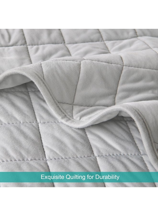 Biloban Toddler Blanket for Daycare, Baby Crib Nap Blankets Comforter, Quilted Kids Cot Bed Blanket 39"x47", Soft Throw Blanket for Kids, Lightweight Grey Swaddle Blanket Boys & Girls - Image 2