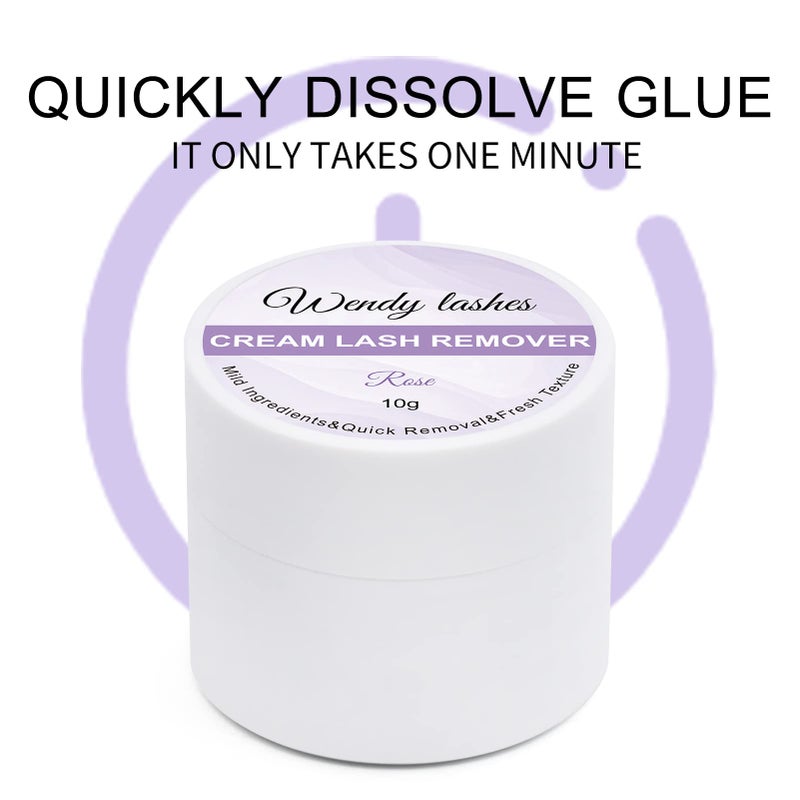 WENDY LASHES Lash Remover For Lash extensions/Lash Clusters Cream Lash Glue Remover 10g Effectively| Low Irritation for Sensitive Skin Lash Extension Remover Easy Removal of Indicidual Lashes Glue Remover(Rose) - Image 2