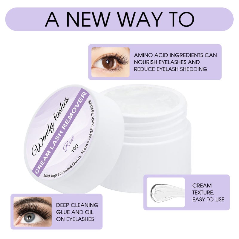 WENDY LASHES Lash Remover For Lash extensions/Lash Clusters Cream Lash Glue Remover 10g Effectively| Low Irritation for Sensitive Skin Lash Extension Remover Easy Removal of Indicidual Lashes Glue Remover(Rose) - Image 5