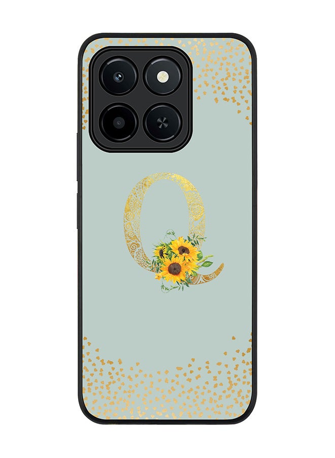 Stylizedd For Honor X6c Case,Slim fit Camera Protection, Shockproof Thin Phone cover  - Custom Floral Monogram - Q  (Light Grey )